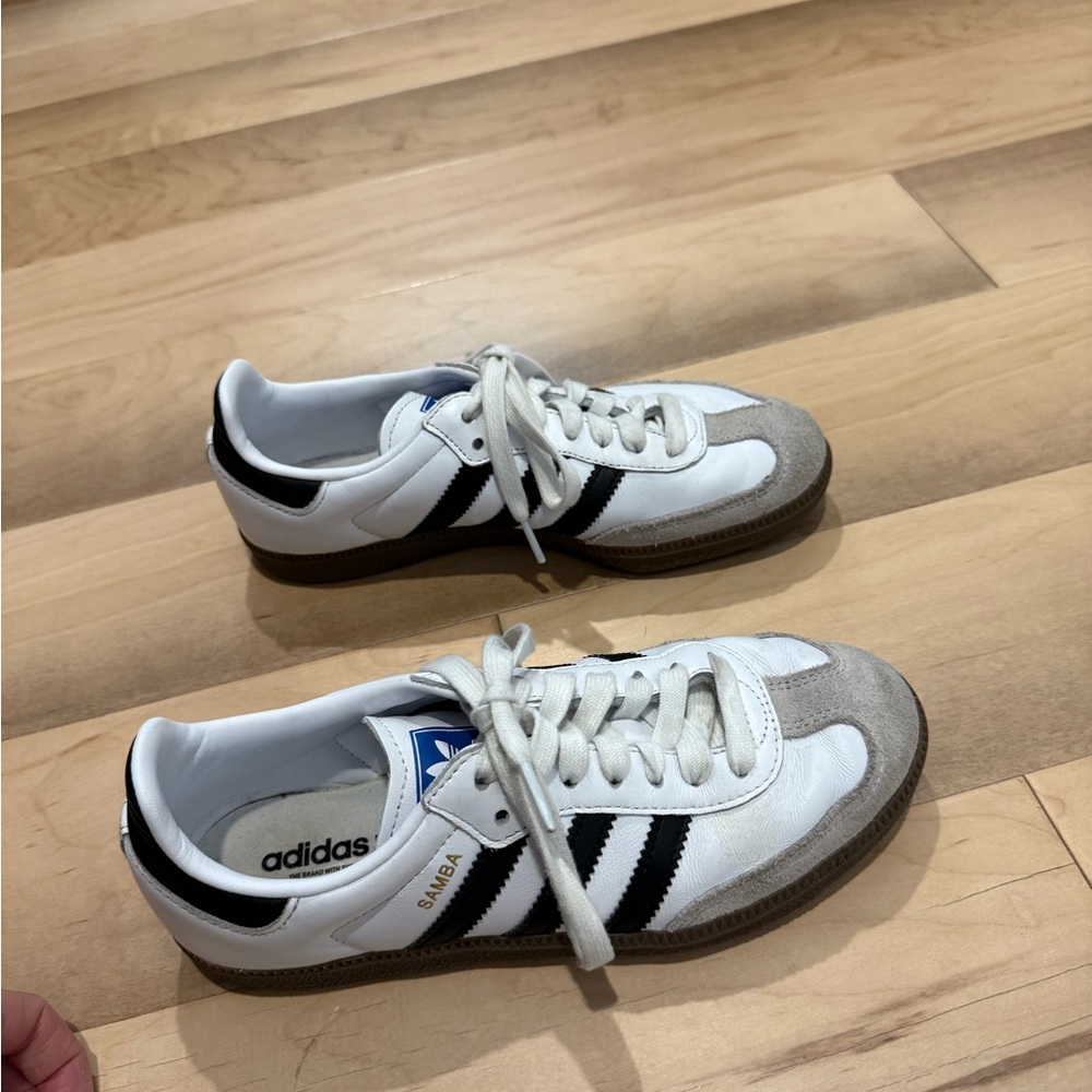 Adidas Samba White and Black Trainers